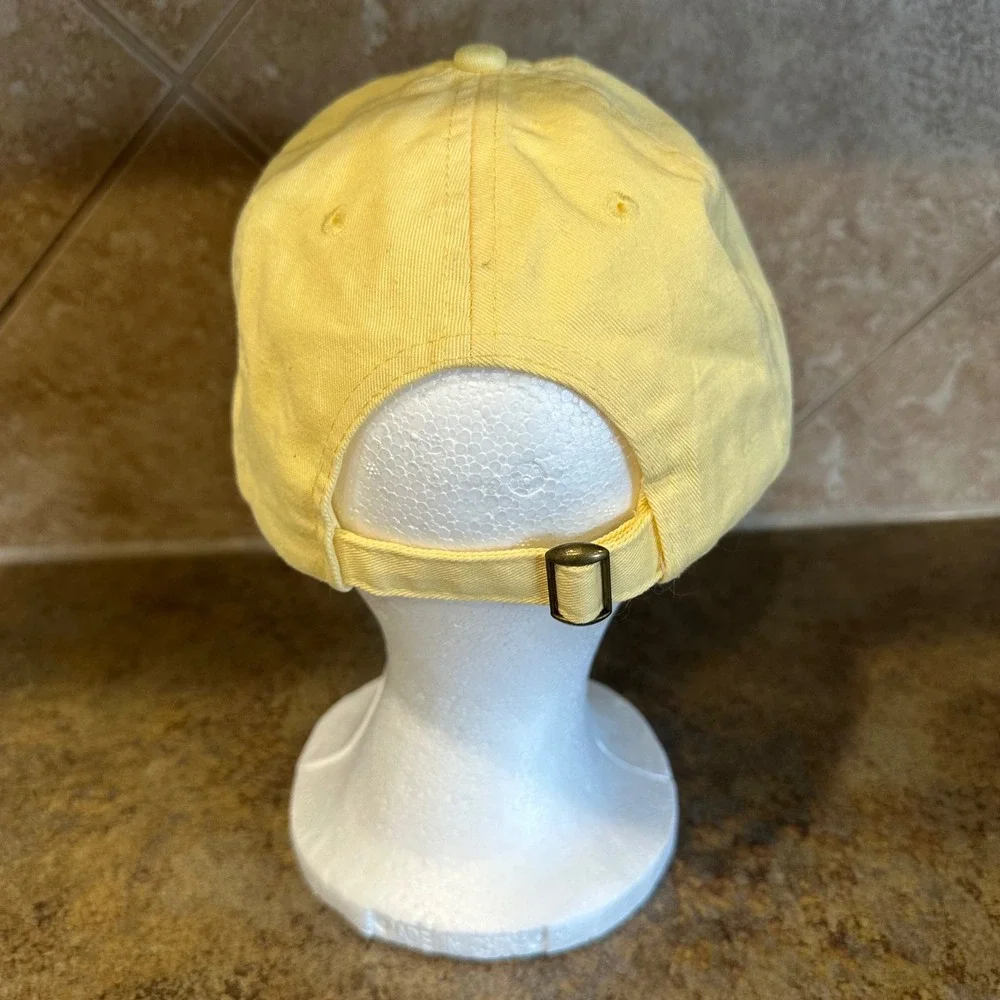 Cactus Embroidered Yellow Adjustable Cotton Baseball Trucker Cap Women Golf, Gym